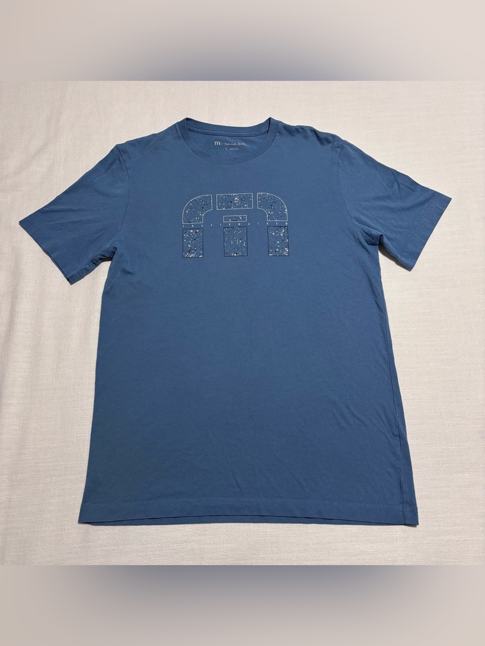 Men’s Travis Mathew Big Logo Tee | Blue | Size Small